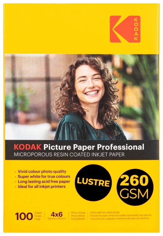 Фотобумага Kodak KPL46260 для струйной печати 4x6 Inkjet Paper Lustre 260 gsm 100 листов(483867)