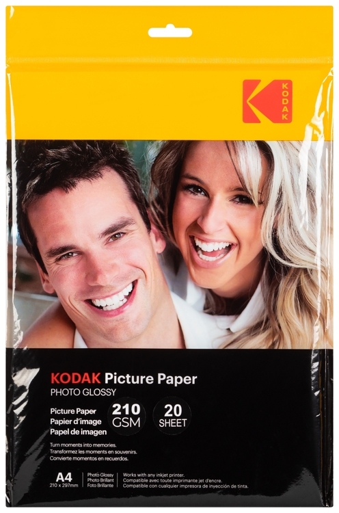 Фотобумага Kodak 668303 для струйной печати CC Paper 210 gsm A4 Glossy 20 листов(365160)